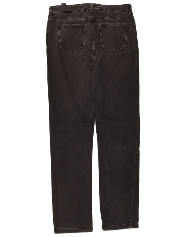 Marks & Spencer Vaqueros Rectos para Mujer UK 40 Large W32 L31 Algodón Negro