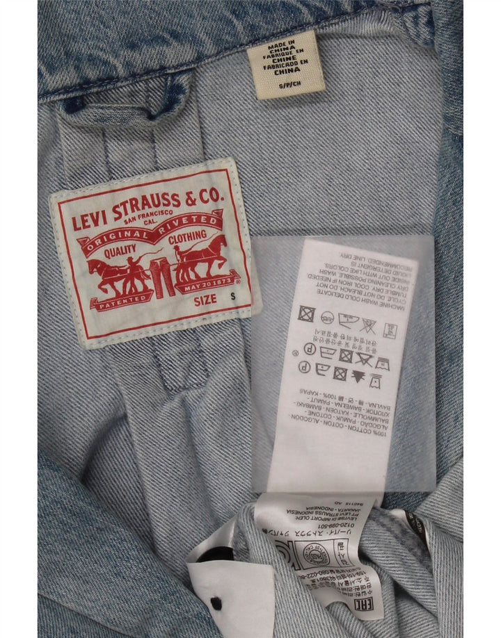 Levi's Abrigo vaquero extragrande desgastado para mujer Reino Unido 10 Algodón azul pequeño