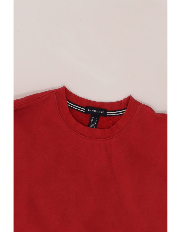 LANDS END Mens Sweatshirt Jumper Large Red Cotton Vintage Lands End and Second-Hand Lands End from Messina Hembry 