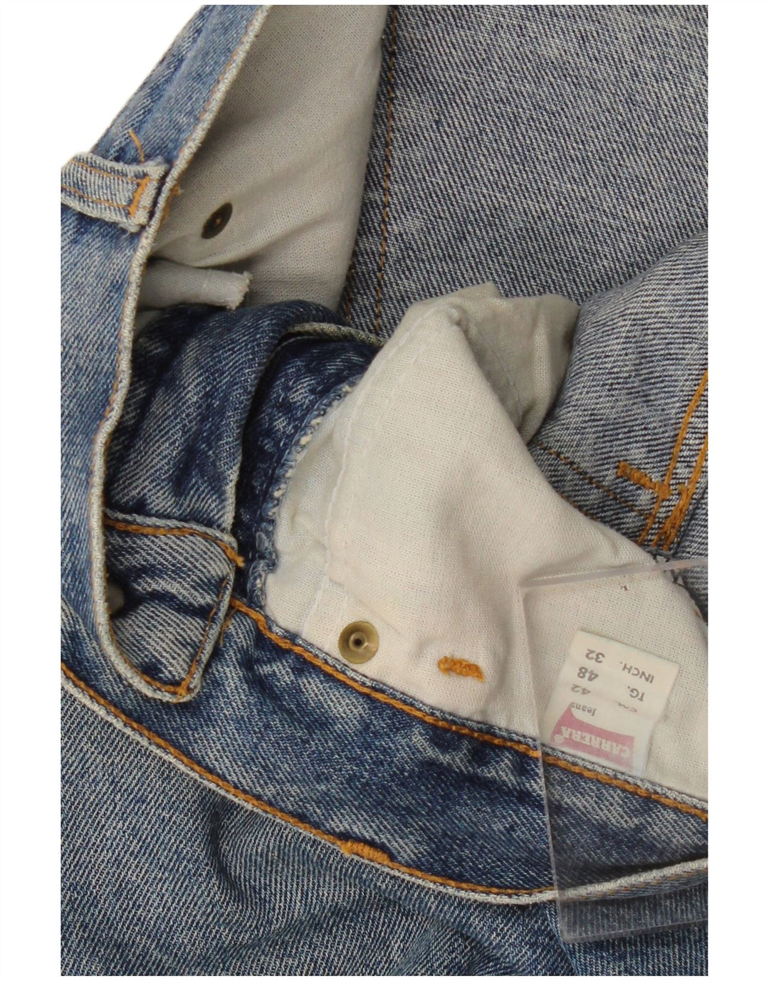 Carrera Jeans Rectos Para Hombre W32 L30 Algodón Azul