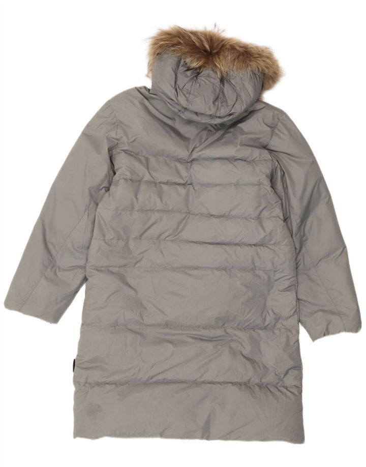 Sergio Tacchini Abrigo acolchado con capucha para mujer UK 44 Poliamida gris medio