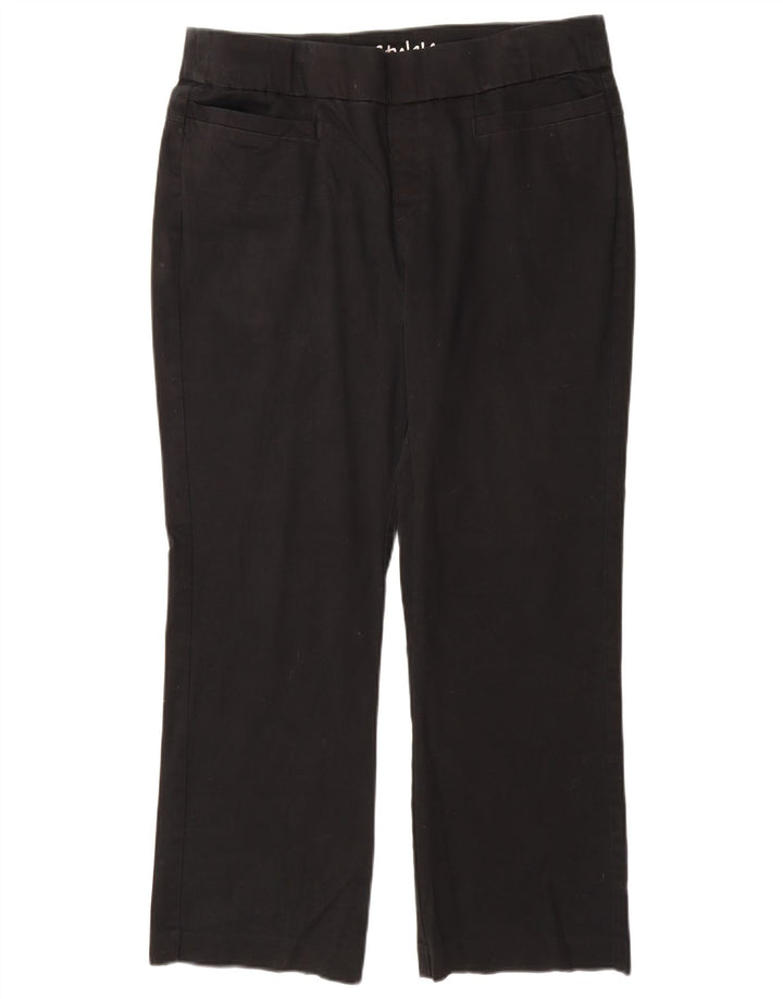 LEE Pantalones casuales rectos pequeños para mujer US 14 XL W34 L29 Algodón negro