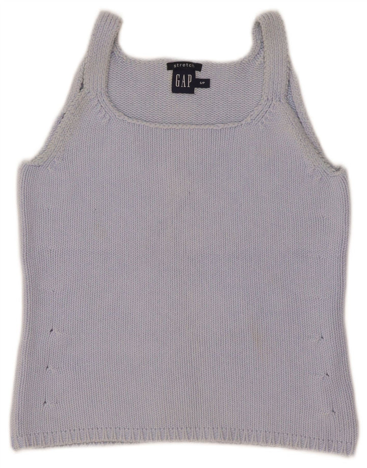 Gap Top corto de punto para mujer UK 8 Small Algodón azul