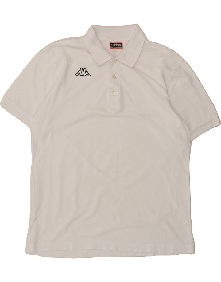 KAPPA Mens Polo Shirt XL White Cotton Vintage Kappa and Second-Hand Kappa from Messina Hembry 