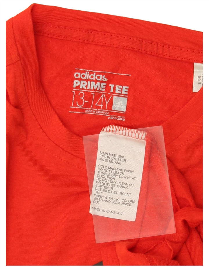 Adidas Chicos Climalite Graphic Camiseta Top 13-14 Años Rojo Poliéster