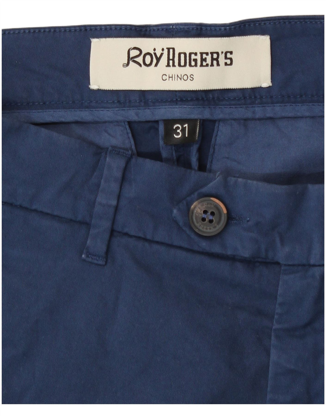 Roy Rogers Pantalones cortos chinos para mujer W31 Algodón azul marino mediano