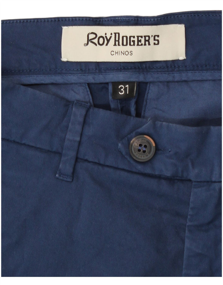 Roy Rogers Pantalones cortos chinos para mujer W31 Algodón azul marino mediano