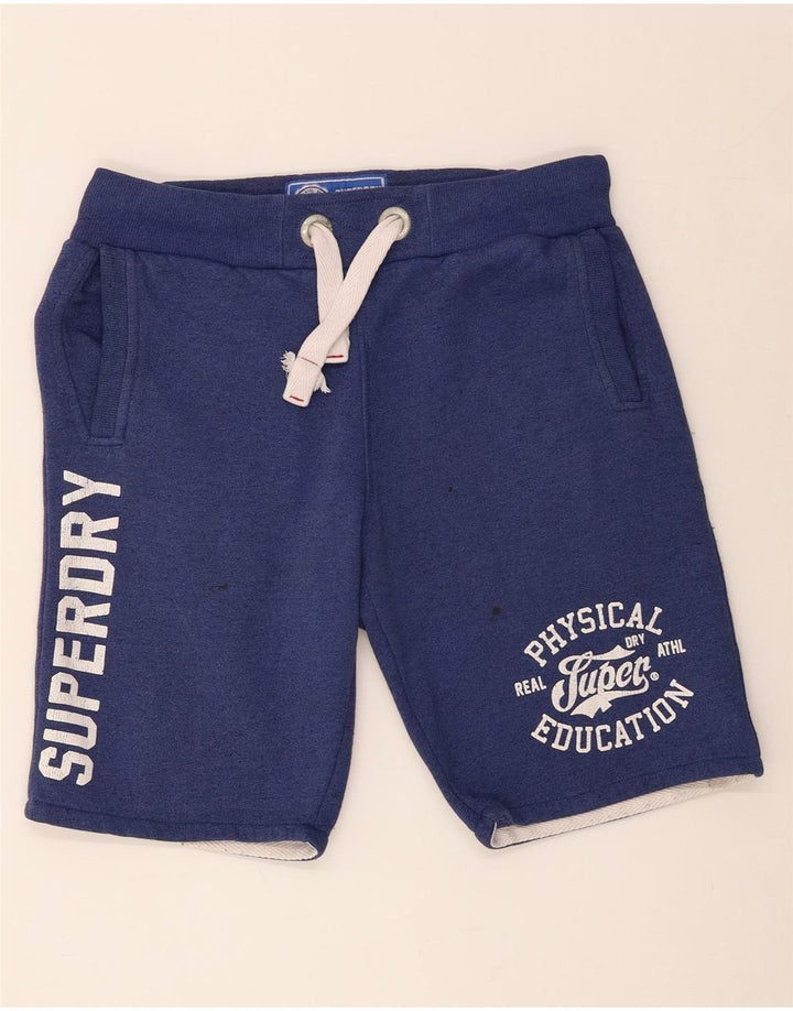 Superdry Shorts deportivos con estampado gráfico de algodón azul medio para hombre