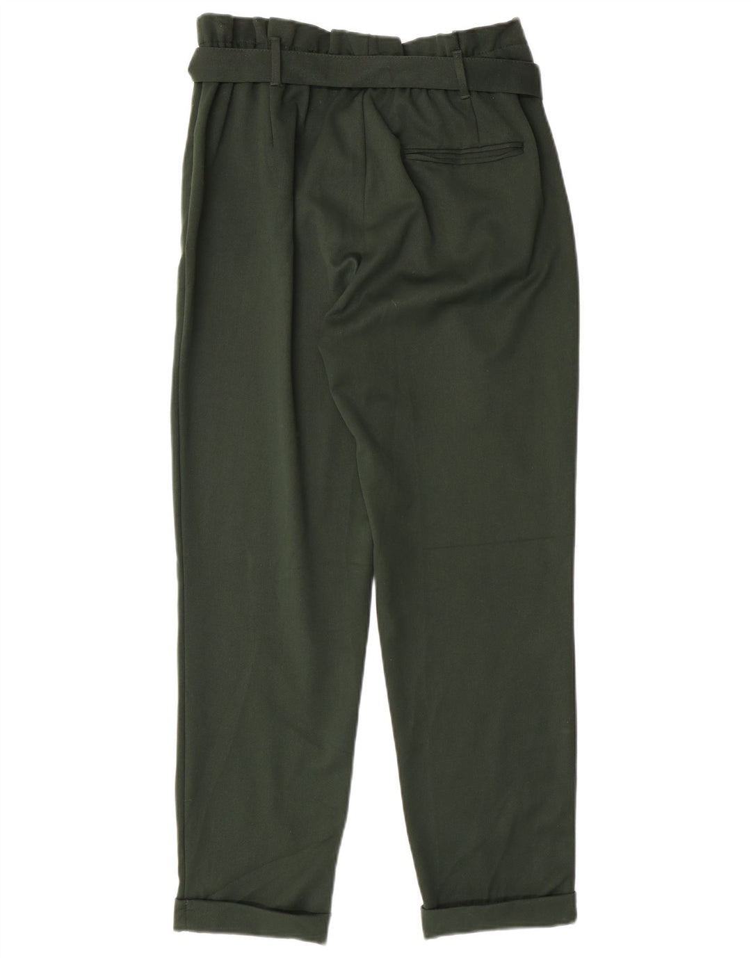 ZARA Mujer Pantalón Casual Pegged Mediano W28 L27 Verde Poliéster