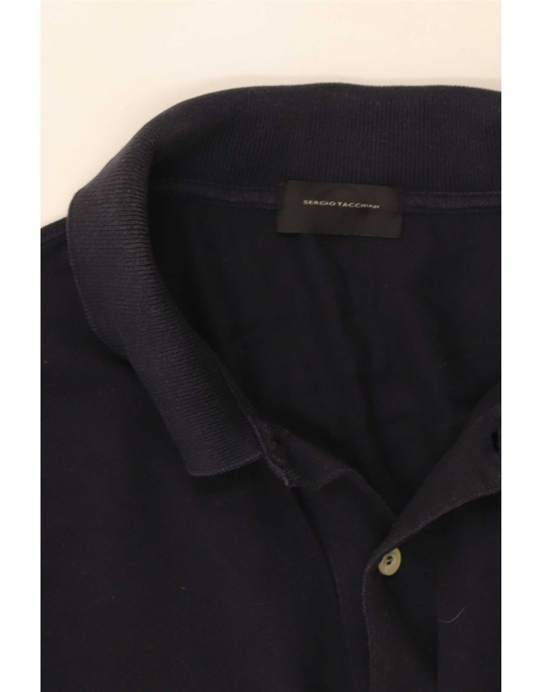 Sergio Tacchini Polo de manga larga para hombre grande azul marino
