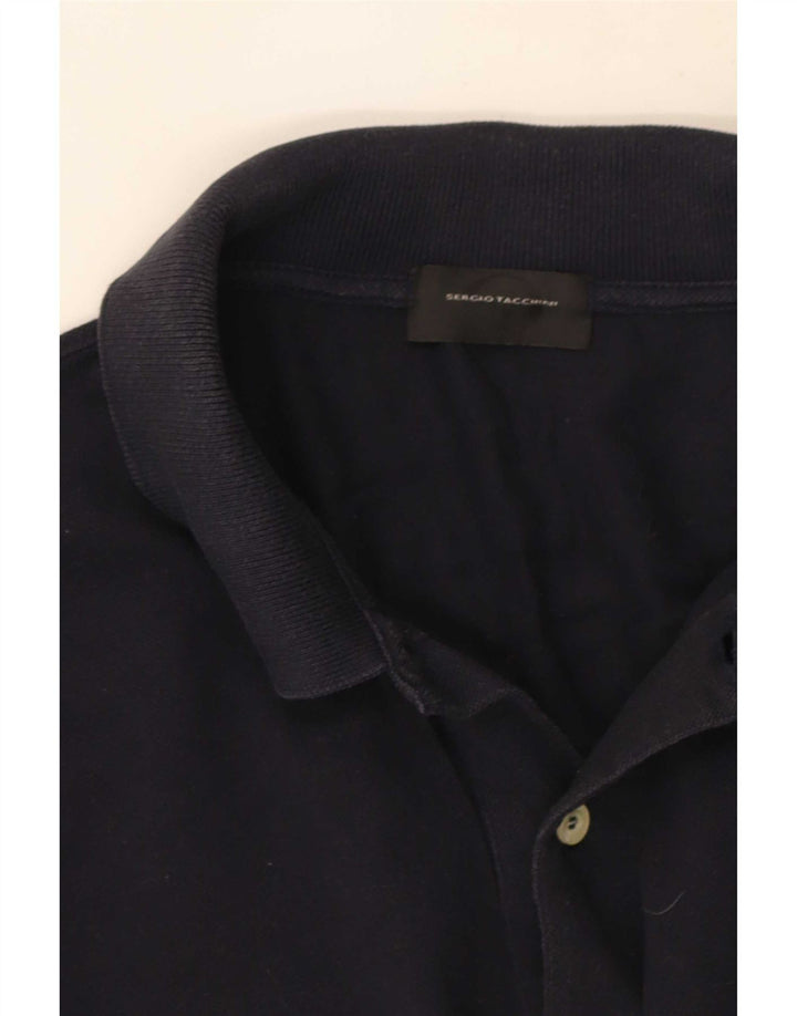 Sergio Tacchini Polo de manga larga para hombre grande azul marino