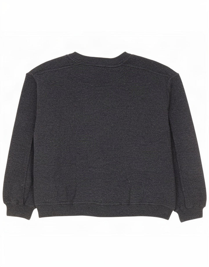 Suéter tipo cárdigan holgado básico para hombre de lana de cordero gris medio