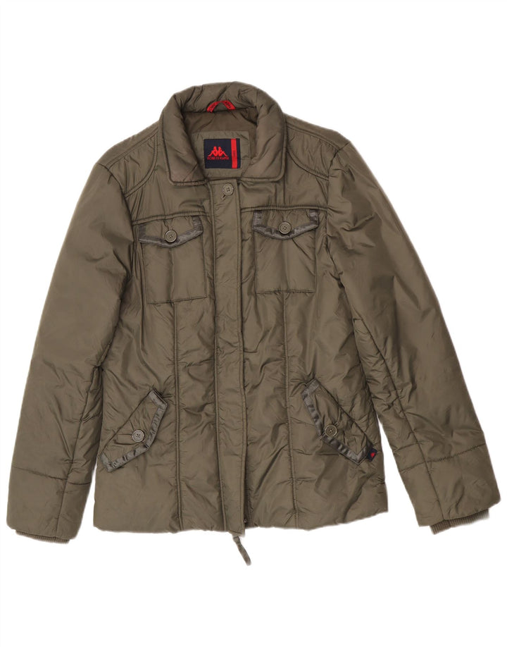 Kappa Chaqueta Acolchada Mujer UK 46 Grande Poliamida Verde