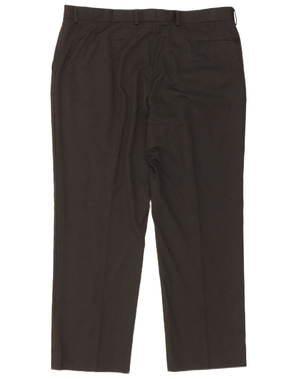 Marks & Spencer Pantalón de traje recto para hombre W38 L29 Poliéster negro