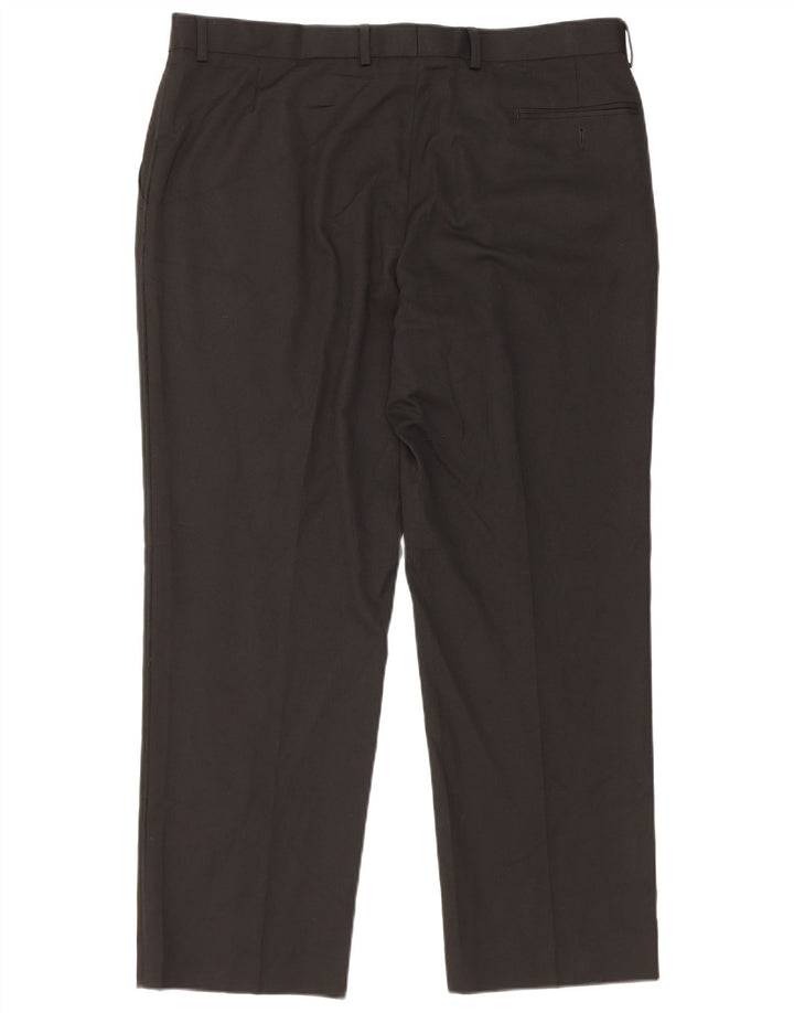 Marks & Spencer Pantalón de traje recto para hombre W38 L29 Poliéster negro