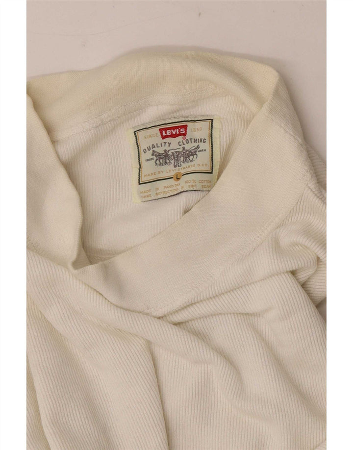 Levi's Mens Top Manga Larga Grande Blanco