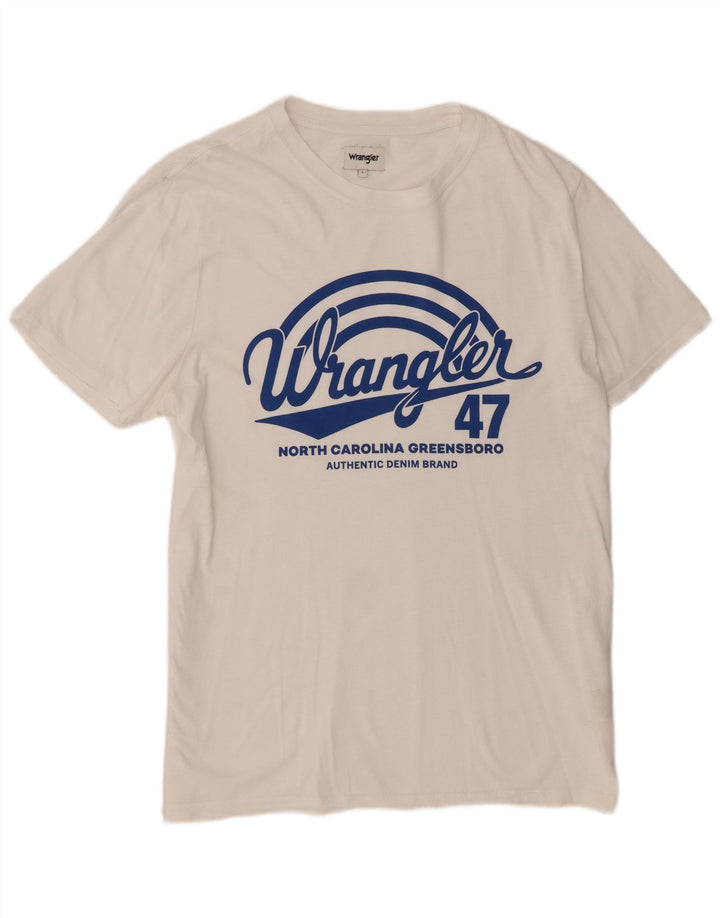 Wrangler Camiseta Gráfica Para Hombre Top Grande De Algodón Blanco