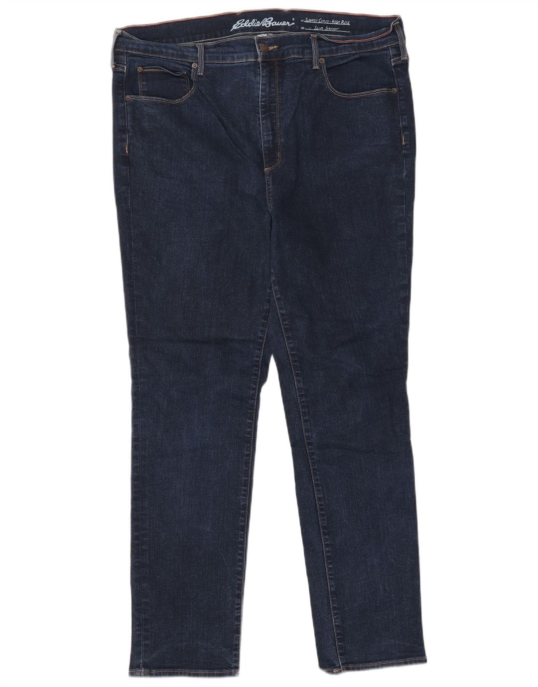 Eddie Bauer Jeans rectos de talle alto para mujer US 20 3XL W40 L30 Azul marino