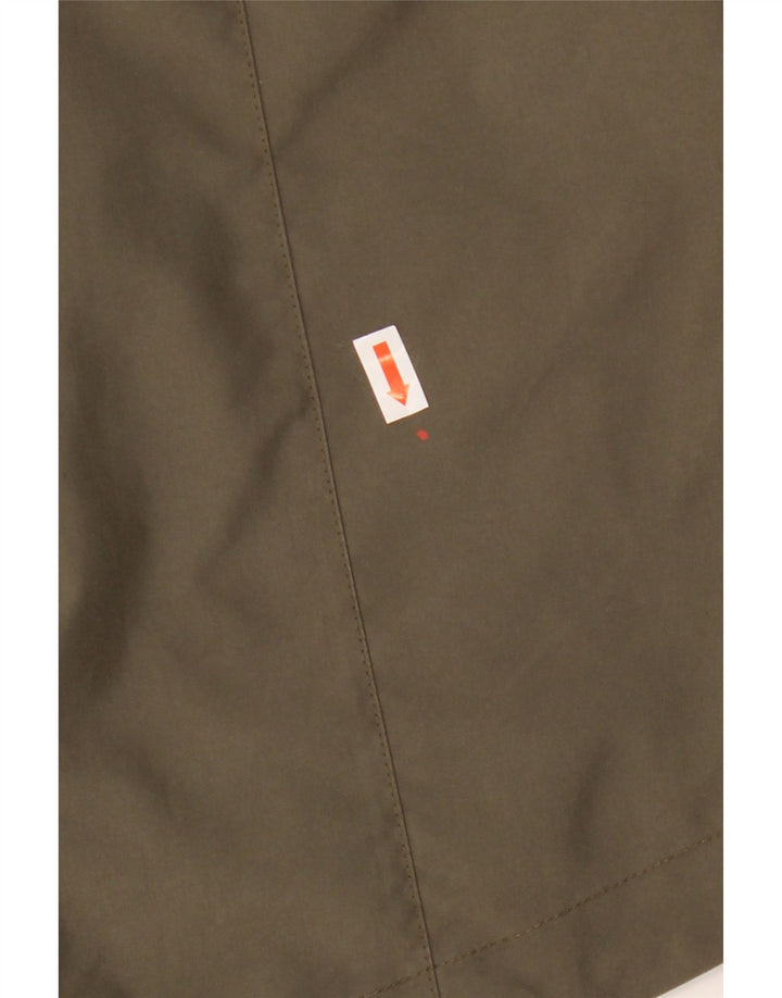 Jack Wolfskin Chaqueta impermeable con capucha para mujer UK 14/16 Large Caqui Poliéster