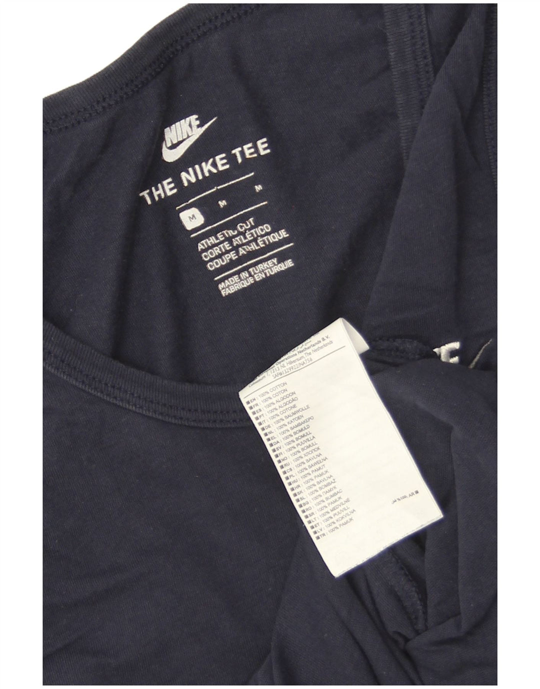 Nike Camiseta sin mangas de corte atlético para hombre Algodón azul marino mediano