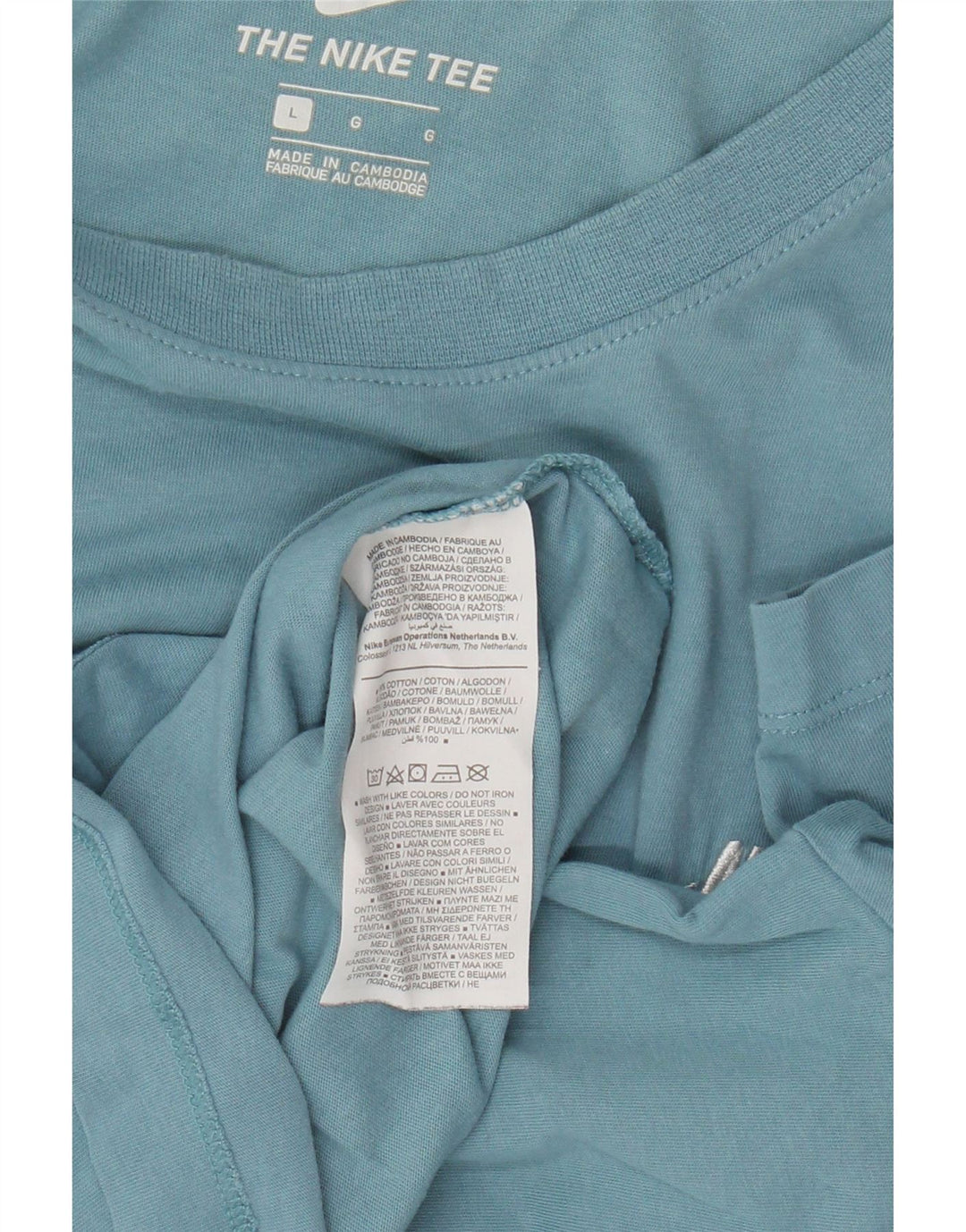 Camiseta Nike Hombre Top Grande Azul Algodón
