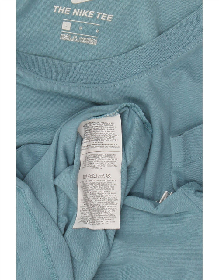 Camiseta Nike Hombre Top Grande Azul Algodón