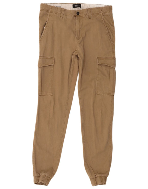 Jack & Jones Mens Marco Slim Cargo Pantalones W34 L31 Algodón Beige