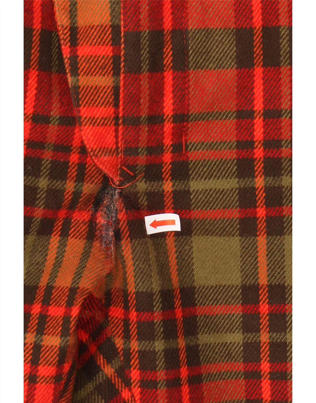 VINTAGE Hombres Bootcut Cortavientos Pantalones Pequeños W29 L32 Rojo Check Acrílico