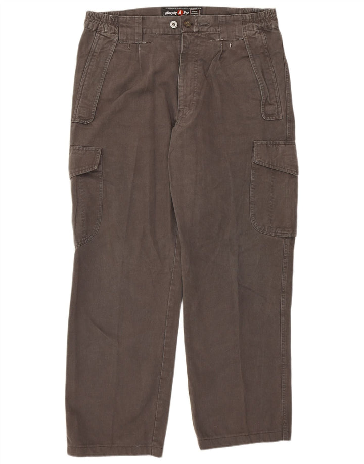 Murphy & Nye Pantalones cargo rectos para hombre W33 L28 Algodón gris
