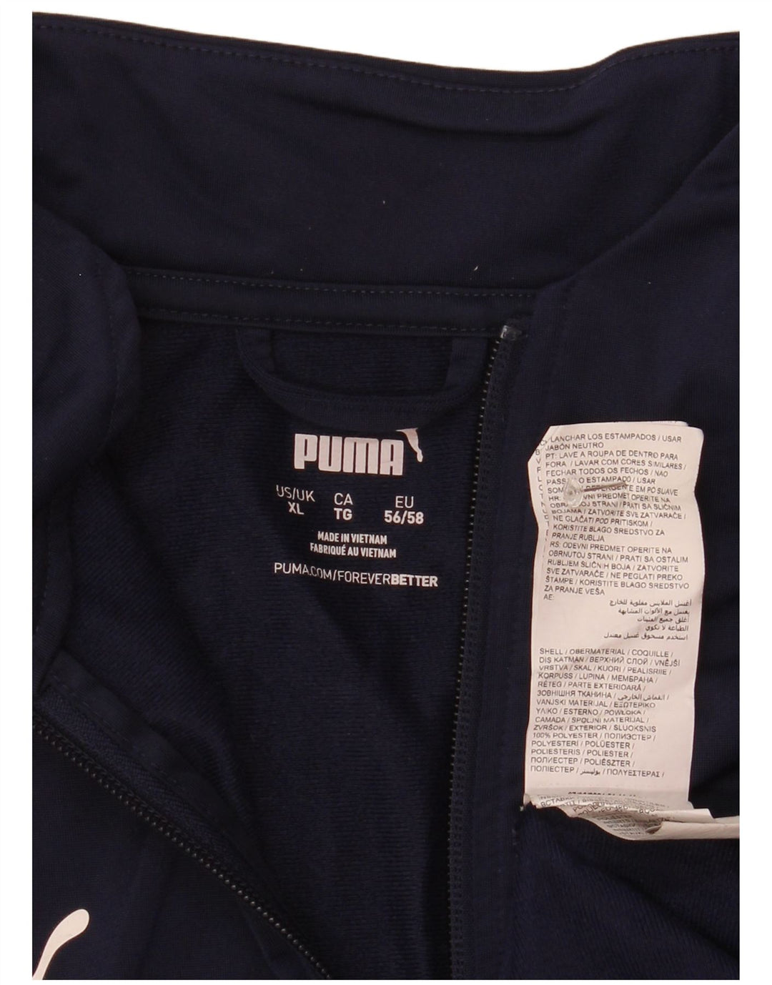 Puma Hombre Zip Neck Jersey Chándal Top XL Azul Marino Poliéster