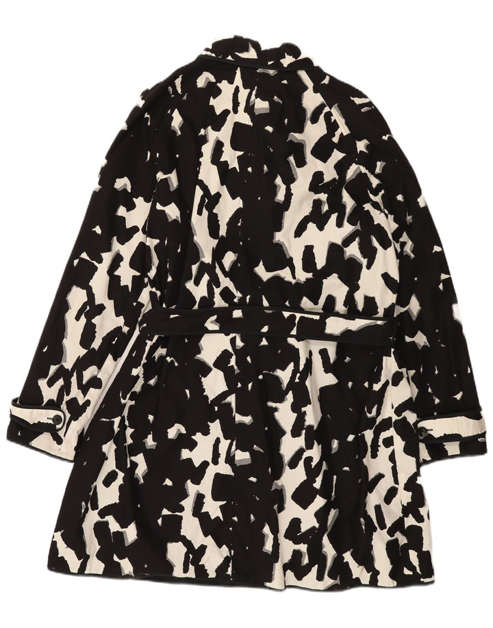 HOBBS Abrigo reversible con estampado abstracto para mujer, talla 40, talla grande, color negro