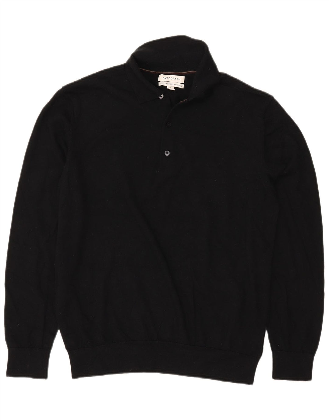 Marks & Spencer - Jersey con cuello tipo polo para hombre, talla grande, color negro