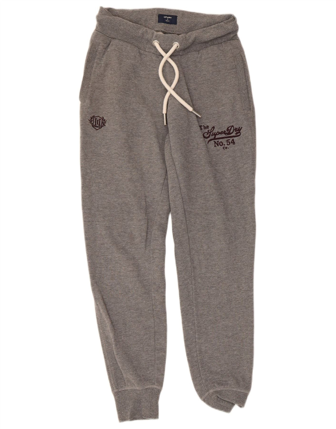 SUPERDRY Pantalones de chándal con estampado gráfico para mujer Joggers UK 8 Small Grey Moteado