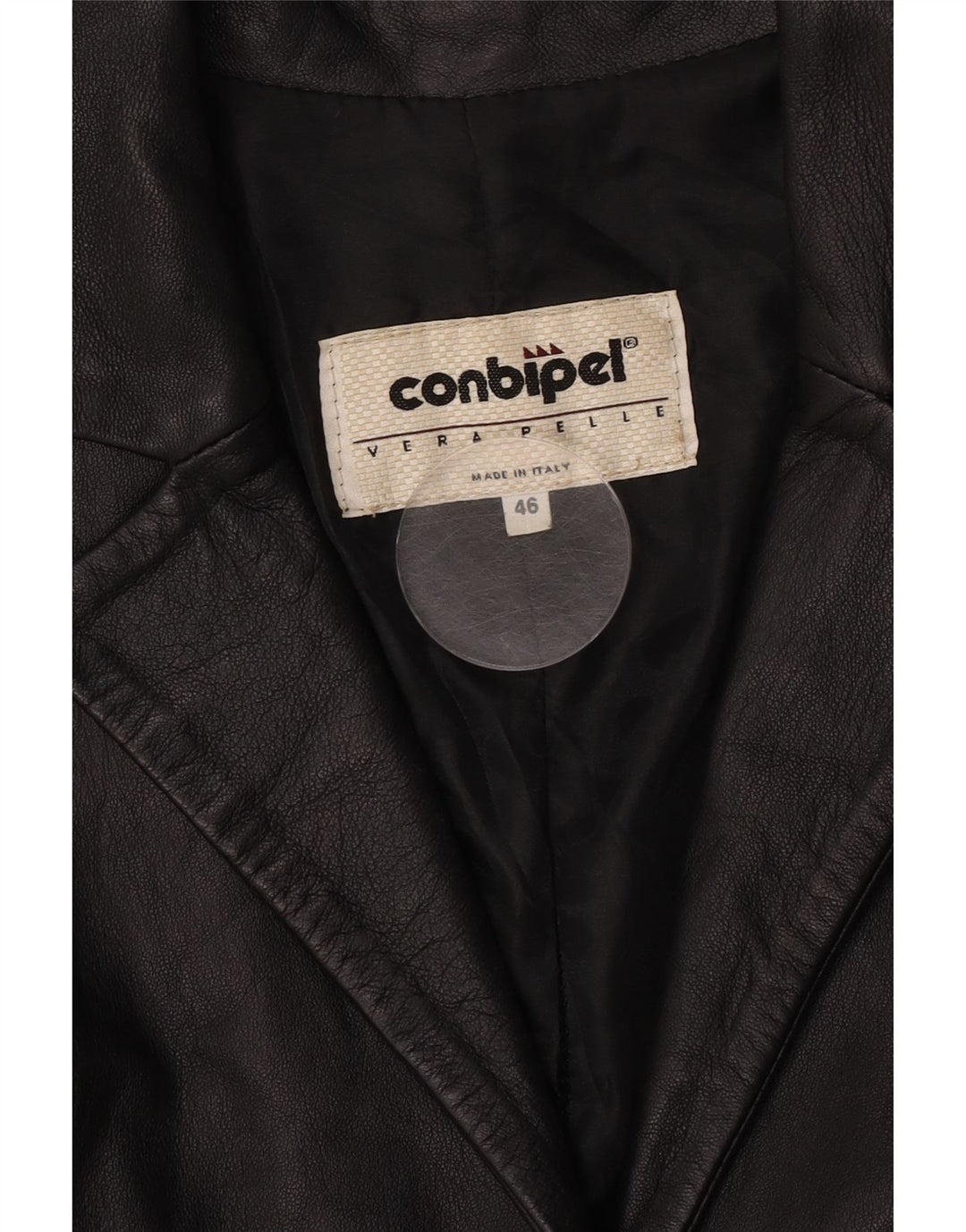 Conbipel Chaqueta De Cuero Mujer IT 46 Grande Cuero Negro