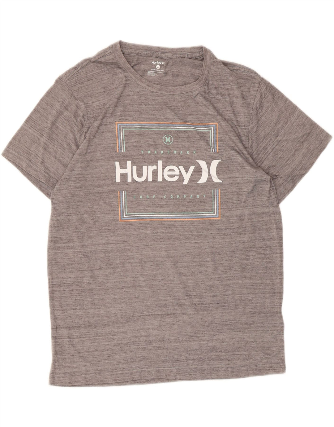 Hurley Camiseta Gráfica Para Hombre Top Poliéster Gris Medio