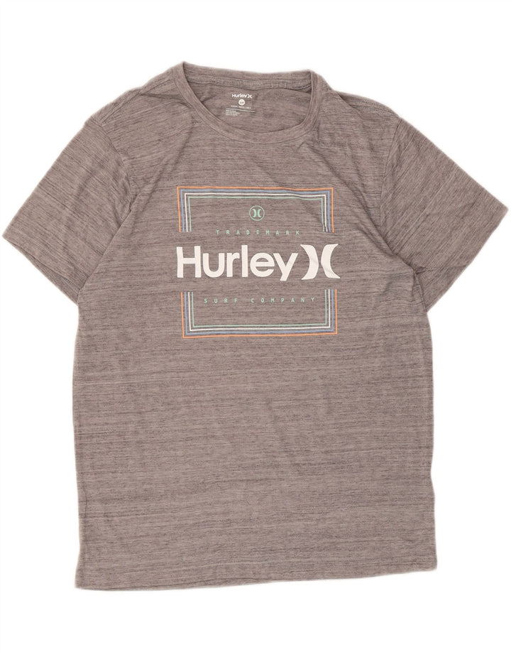 Hurley Camiseta Gráfica Para Hombre Top Poliéster Gris Medio