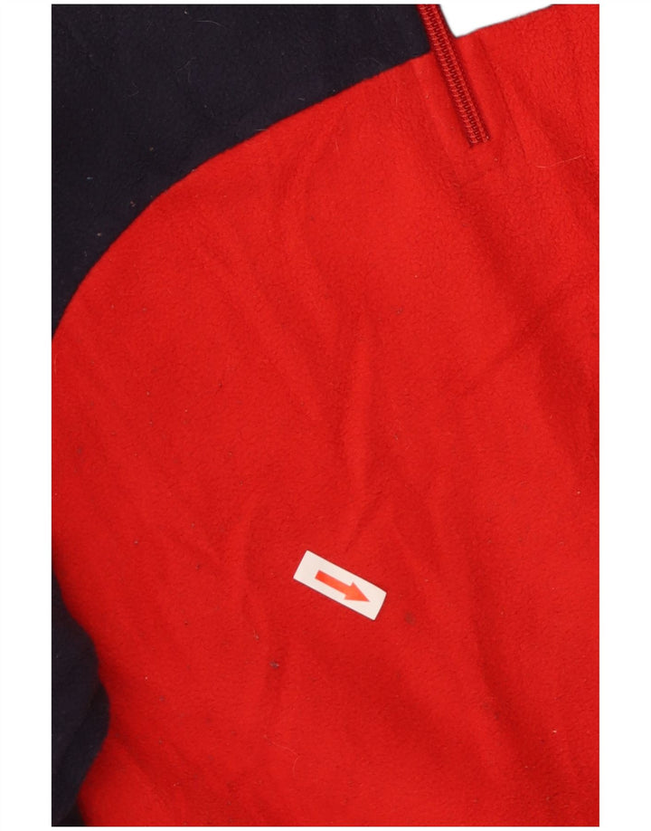 Fila Hombre Zip Neck Fleece Jumper Large Rojo Colorblock