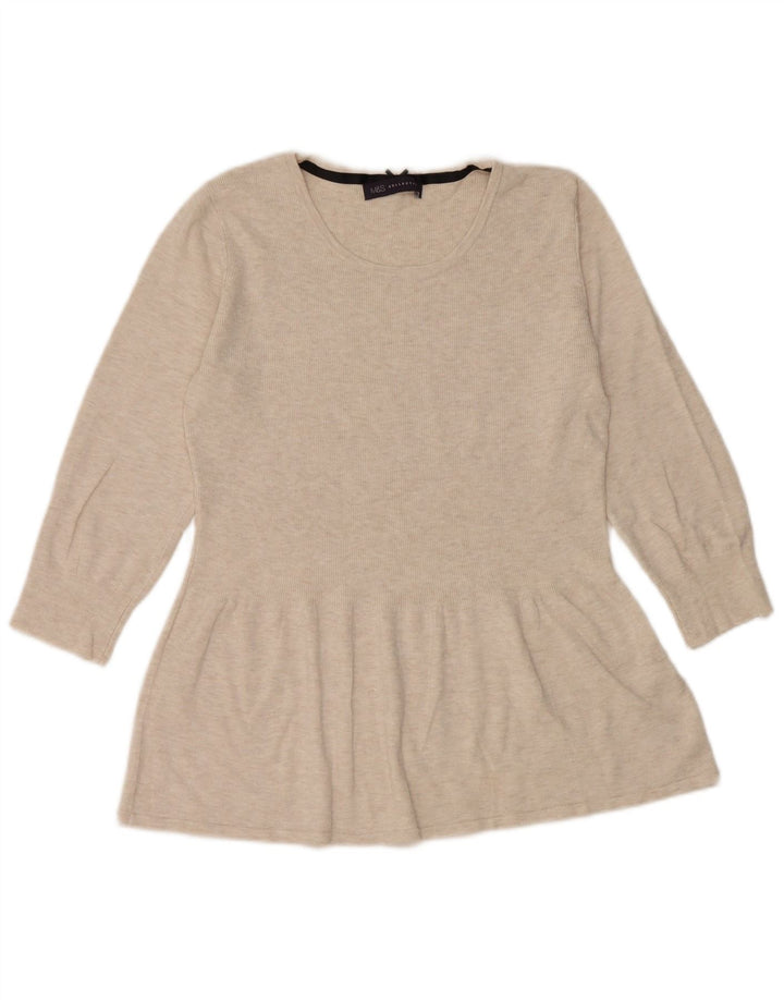 Marks & Spencer Top para mujer manga 3/4 UK 42 Viscosa moteada beige mediana