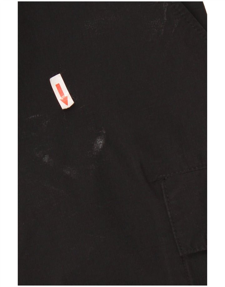 Zara Mens Crop Tapered Cargo Pantalones Medianos W32 L24 Negro