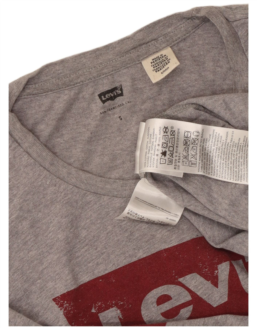 Levi's Camiseta gráfica para hombre Top pequeño de algodón moteado gris