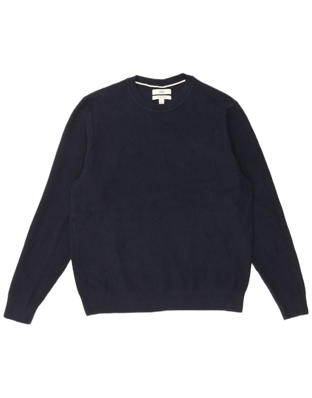 Marks & Spencer - Jersey de cuello redondo para hombre, talla grande, poliéster, color azul marino