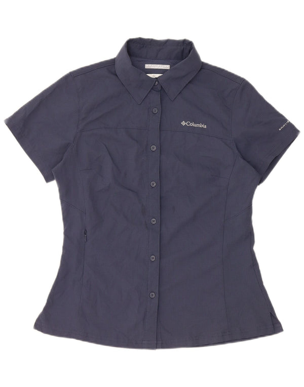 Columbia Camisa de manga corta Omni-Shade para mujer UK 6 XS Navy Blue Check