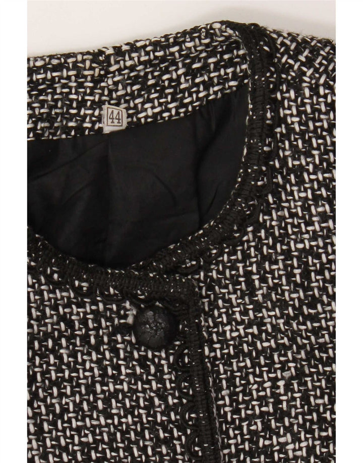 Vintage mujer 5 botones Blazer chaqueta IT 44 medio negro