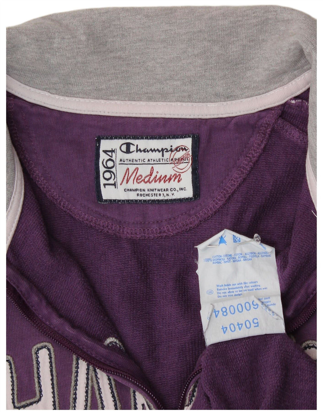 Champion Chaqueta de chándal gráfica para mujer UK 40 Algodón morado mediano