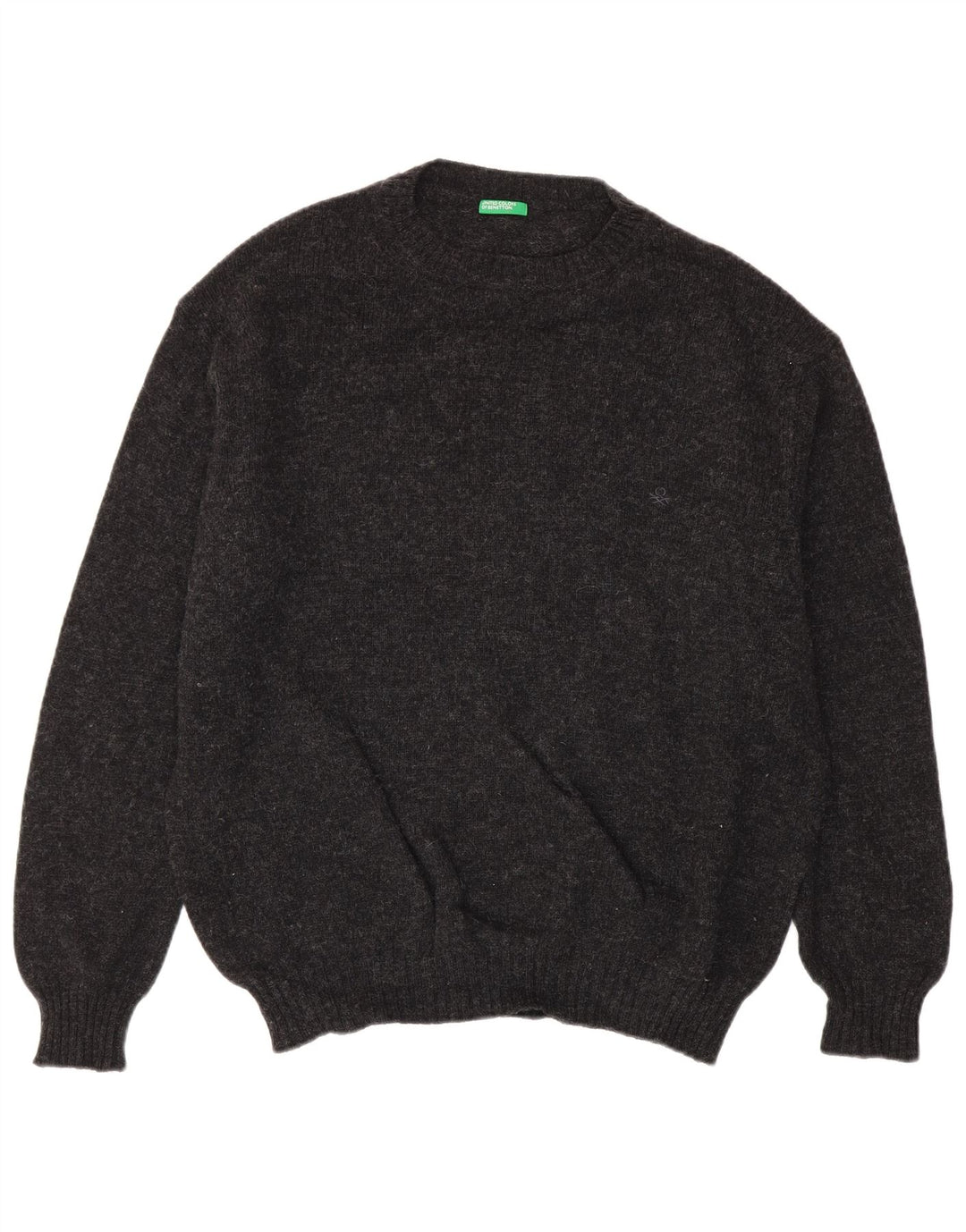 Benetton Jersey De Cuello Redondo Hombre XL Gris Moteado