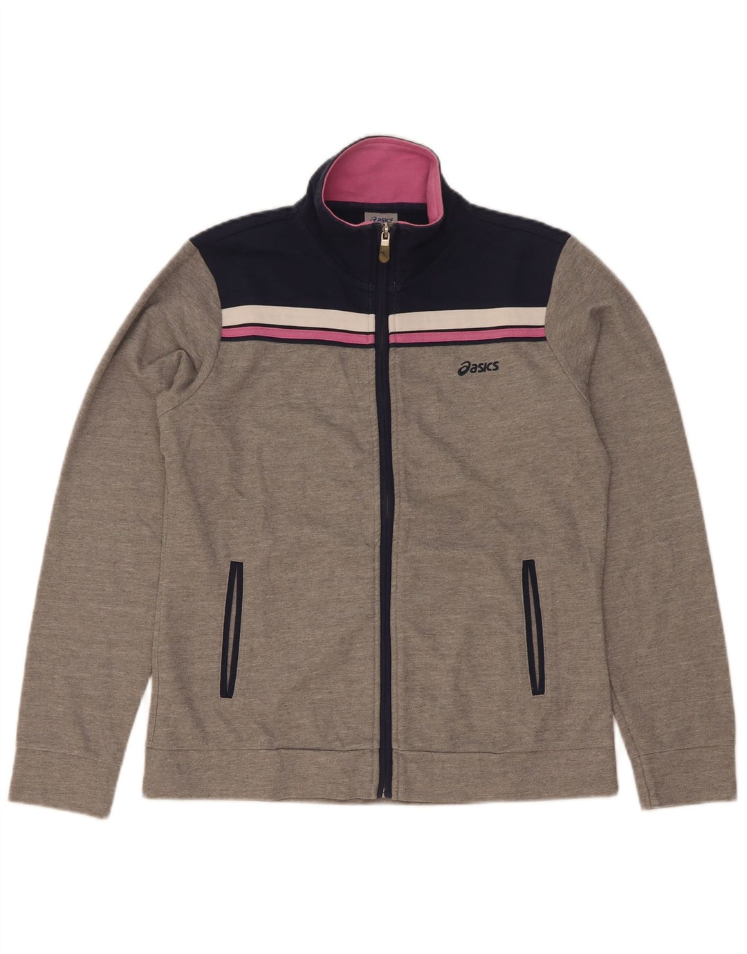 Asics Chaqueta de chándal para mujer UK 40 Algodón color block gris medio