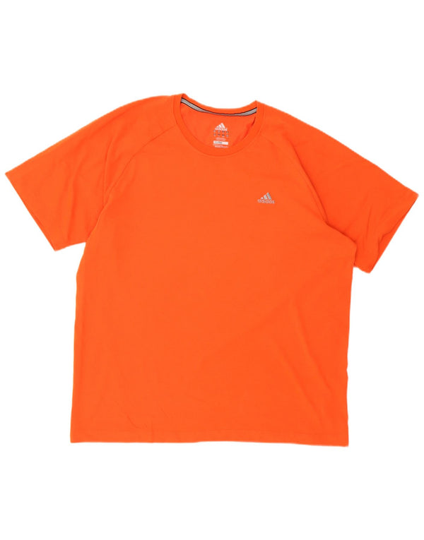 Adidas Mens Clima 365 Camiseta Top Grande Naranja Algodón