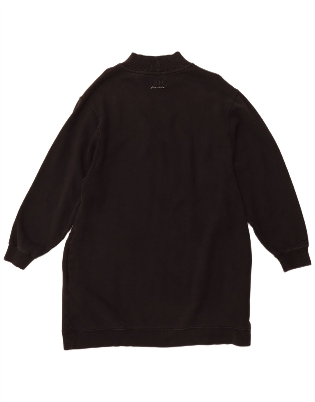 SUPERDRY Vestido tipo jersey con sudadera gráfica para mujer UK 44 Grande Algodón negro