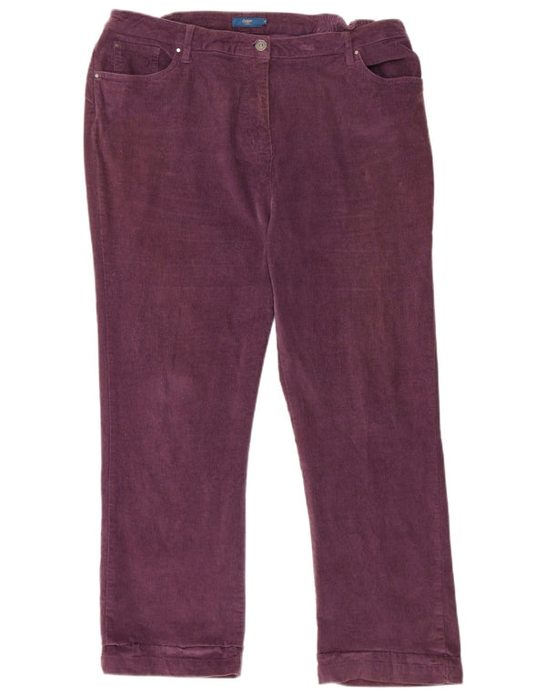 Cotton Traders Pantalones de pana para mujer UK 40 Large W38 L27 Algodón morado