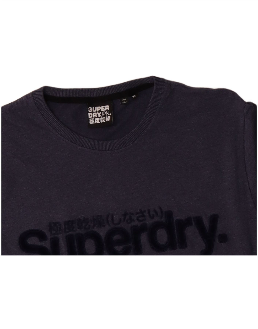 SUPERDRY Hombre Camiseta Gráfica Top XL Algodón Azul